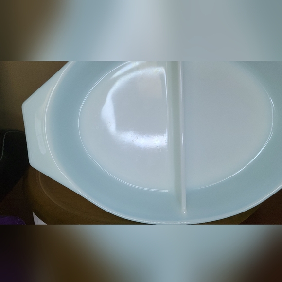 Vintage Pyrex Snowflake Blue Divided Serving Dish (#1063) -  Perfect Condition - Picture 10 of 10